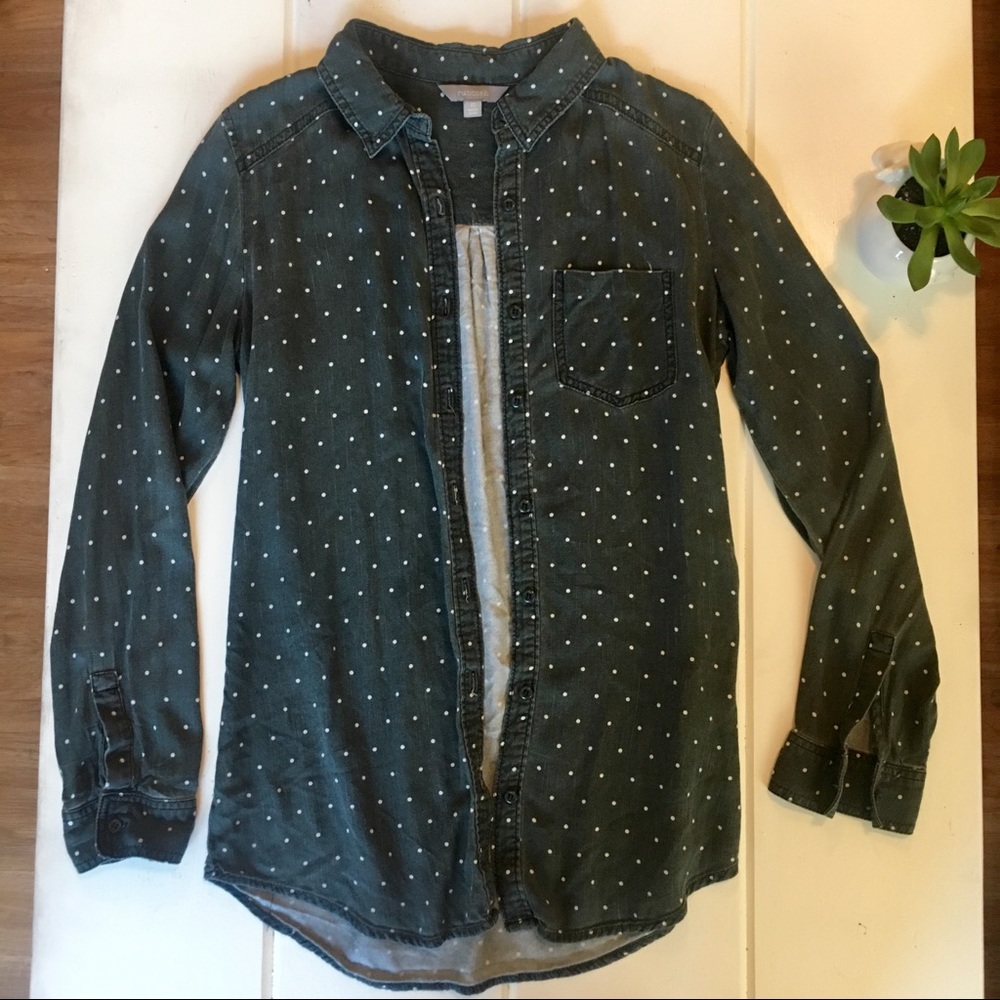 So SOFT!! NORDSTROM Rubbish button up | Gray-green
